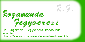 rozamunda fegyveresi business card